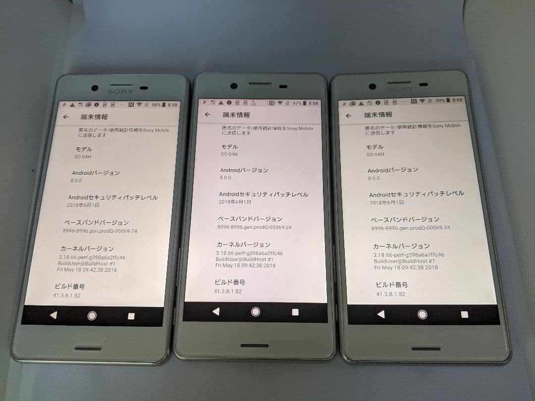 Xperia XperformanceSO-04H ver8 Simフリー3台②