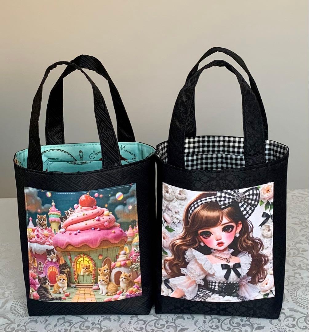 ♥︎むっち♥︎　ドールパネル生地　トートバッグ