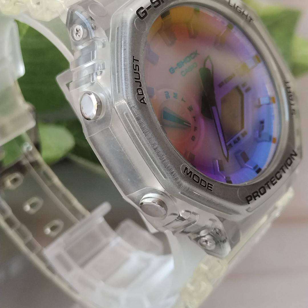 未使用級☆カシオ G-SHOCK GA-2100SRS-7AJF レインボー