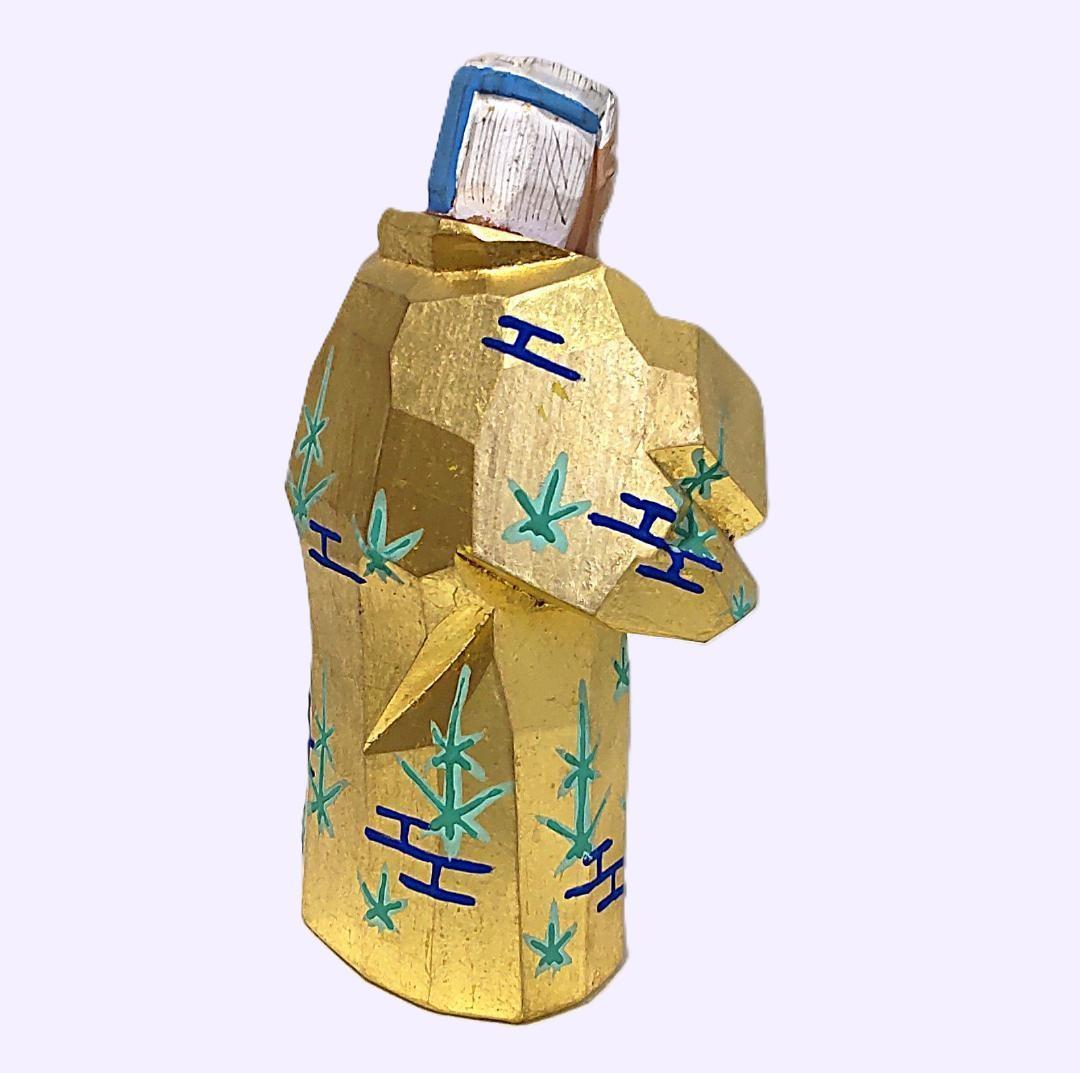 一刀彫 高砂 奈良一刀彫 奈良人形 木嶋良宗 工芸品 置物 共箱