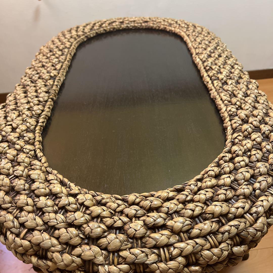 カリッジマーケット ラタン ウォーターヒヤシンス ローテーブル アジアン セブ