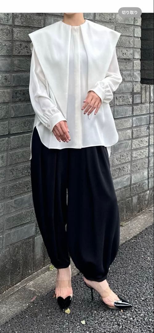 Cygne ホワイト 長袖シャツ ロングセーラーブラウス