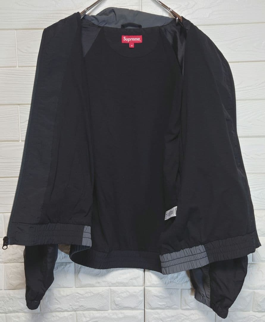 Supreme シュプリーム ジャケット ビッグロゴ ブラックグレー Mサイズ