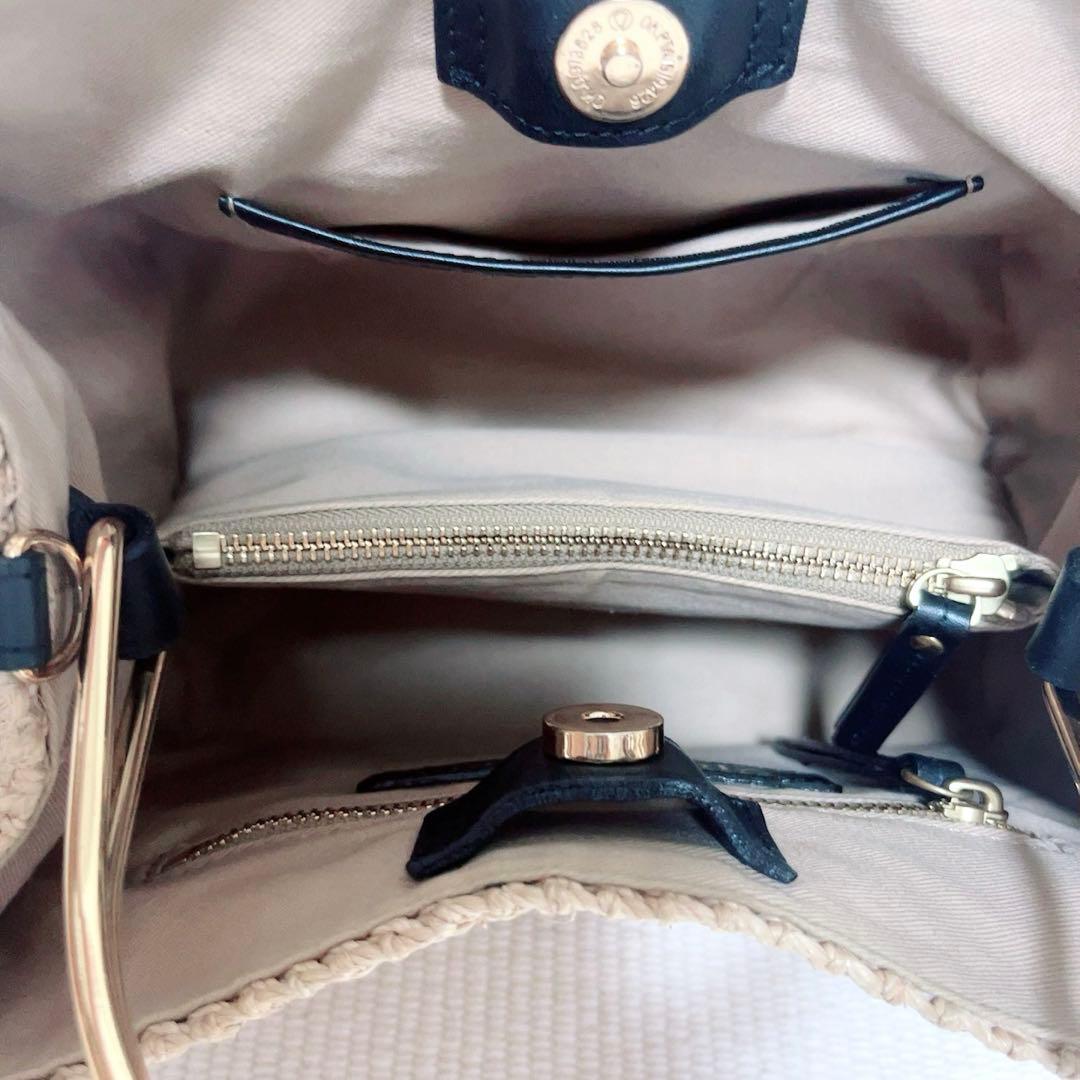 VIOLAd'ORO ヴィオラドーロ　2wayカゴバッグ　アバカ　スクエア型