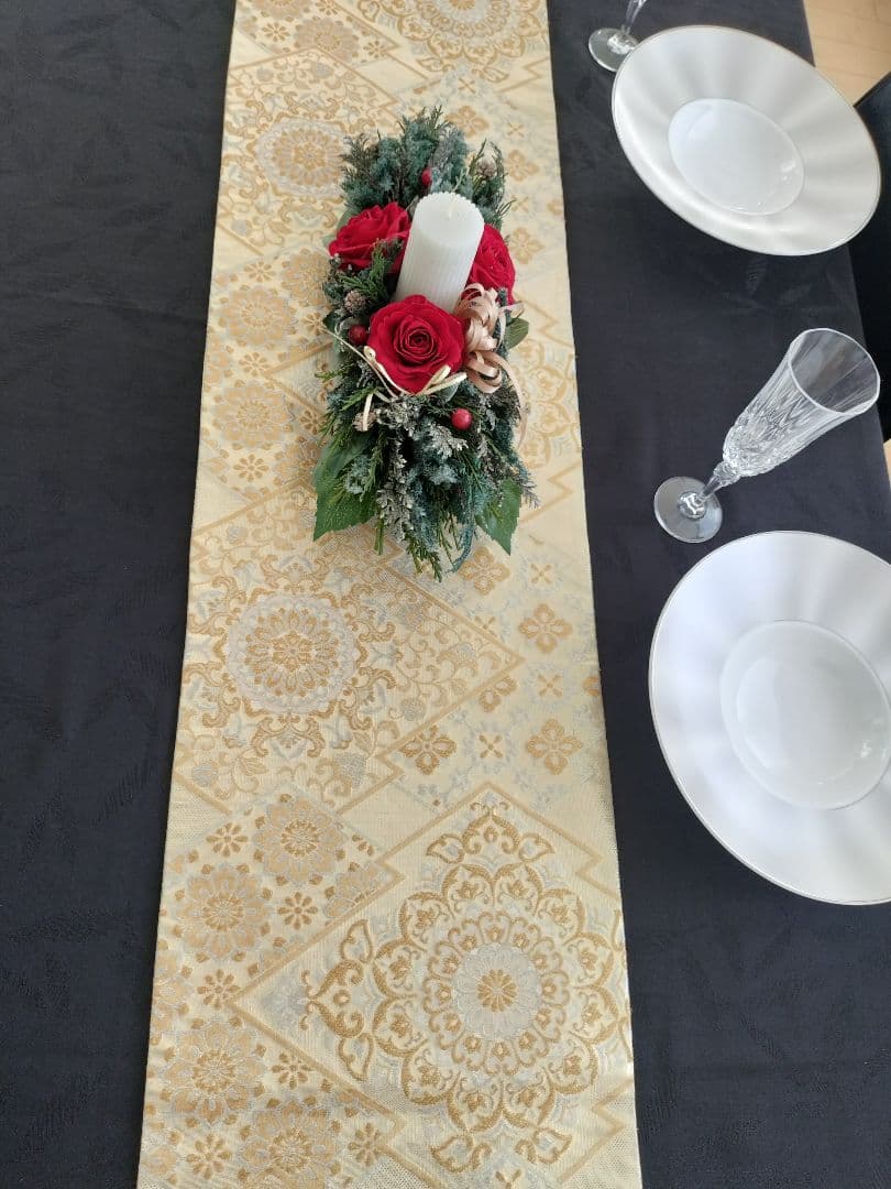 Fei1213　A885★逸品‼️クリスマス‼️テーブルランナー2m4cm