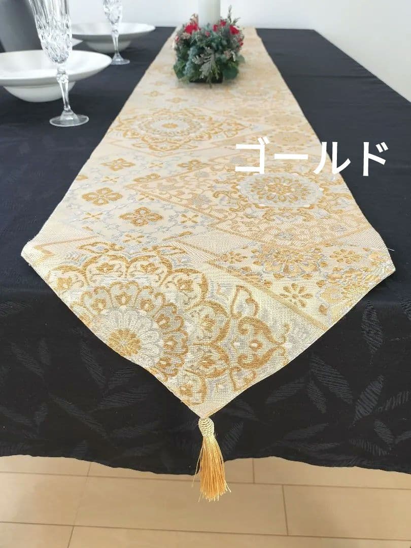 Fei1213　A885★逸品‼️クリスマス‼️テーブルランナー2m4cm