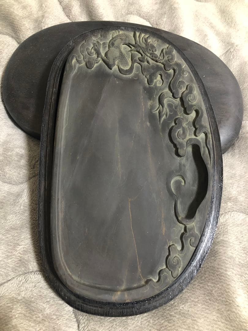 硯　すずり 端溪硯 雲龍文 老坑水岩 大西洞 金綫 文房四寶 書道用品 端渓硯