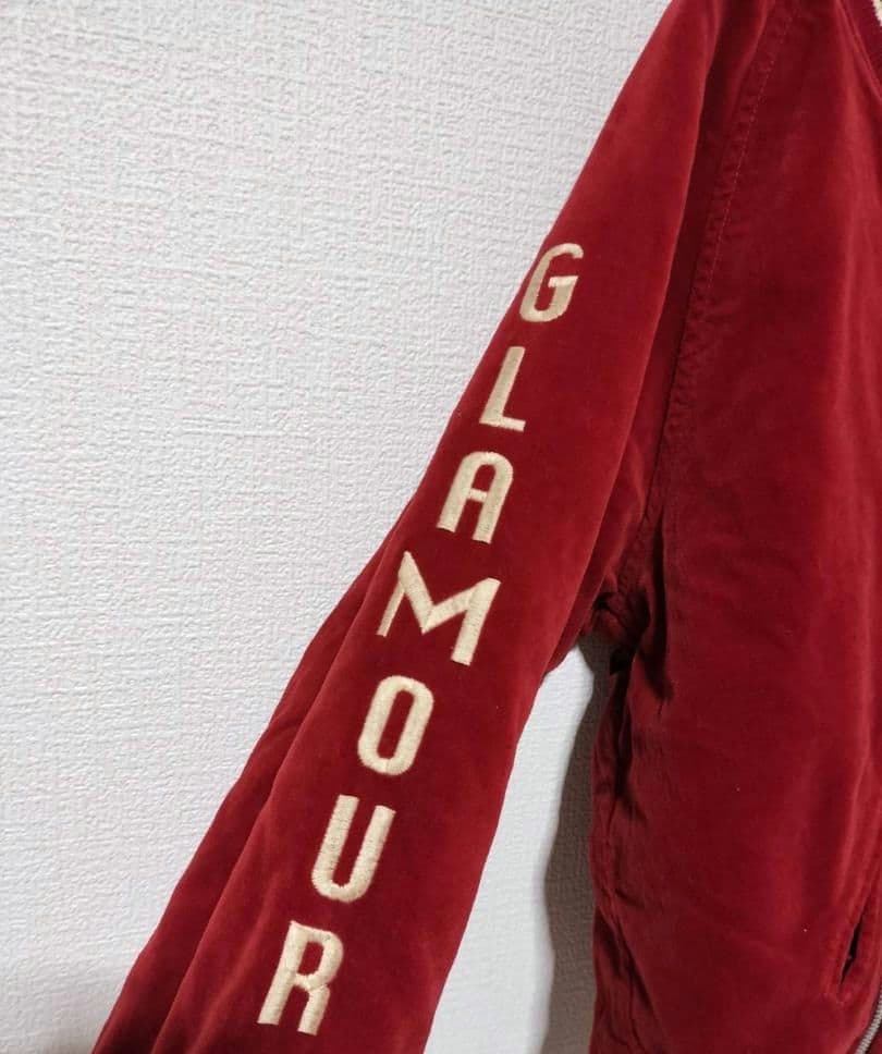 ヒステリックグラマー ベロア リバーシブルスカジャン リネン混 日本製 刺繍 M