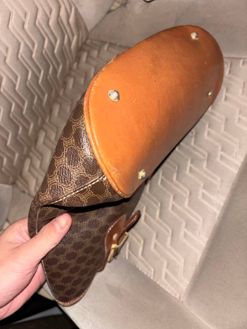 セリーヌ　マカダム　ダークブラウン ドットパターン トートバッグ