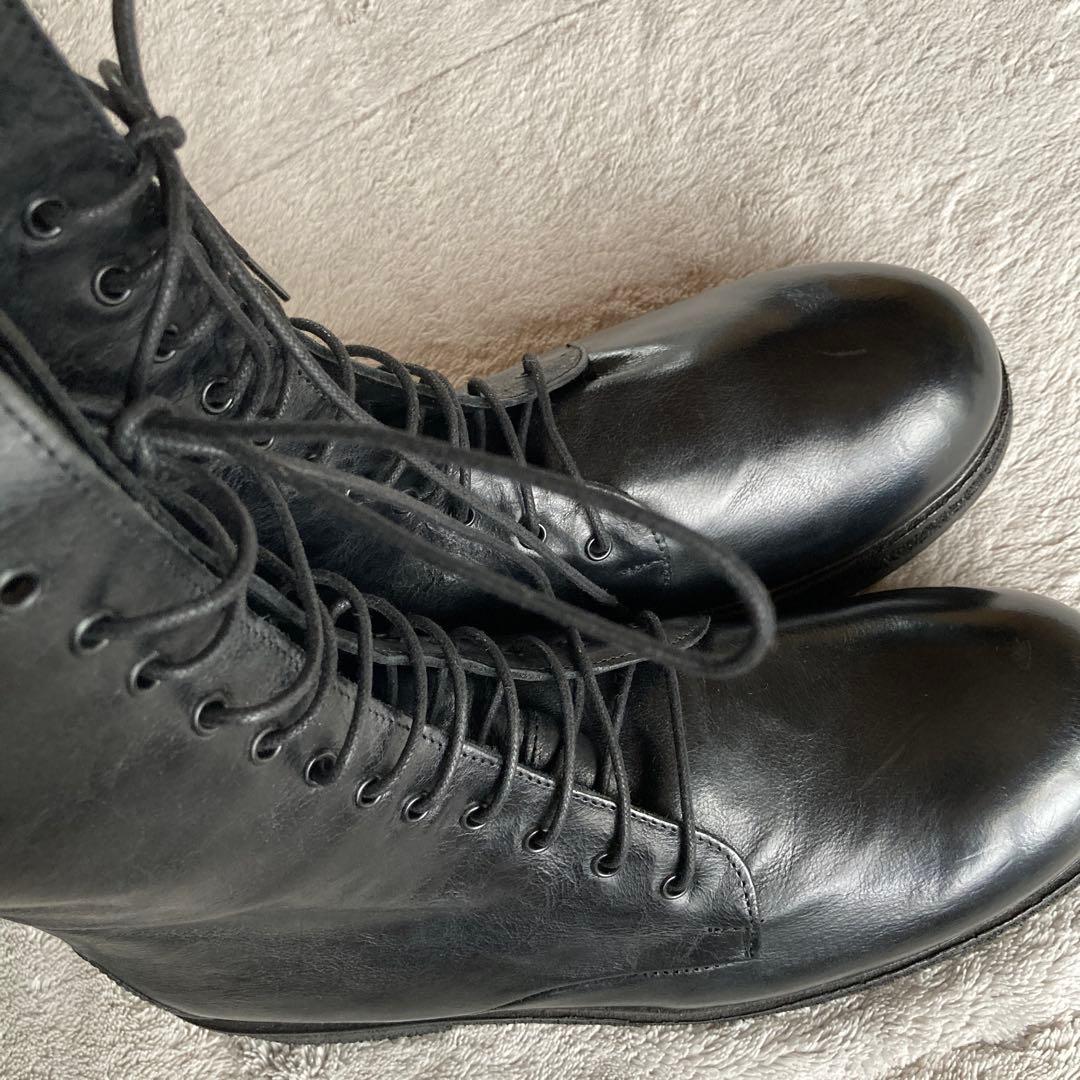 未使用品　HISTRY541 レザーレースアップブーツ　 イタリア製　ブラック