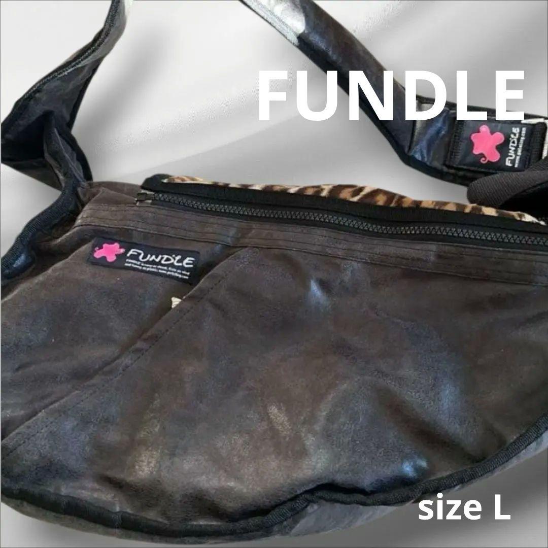 希少FUNDLE ファンドルペットスリング グレー×レオパード キャリーバッグ