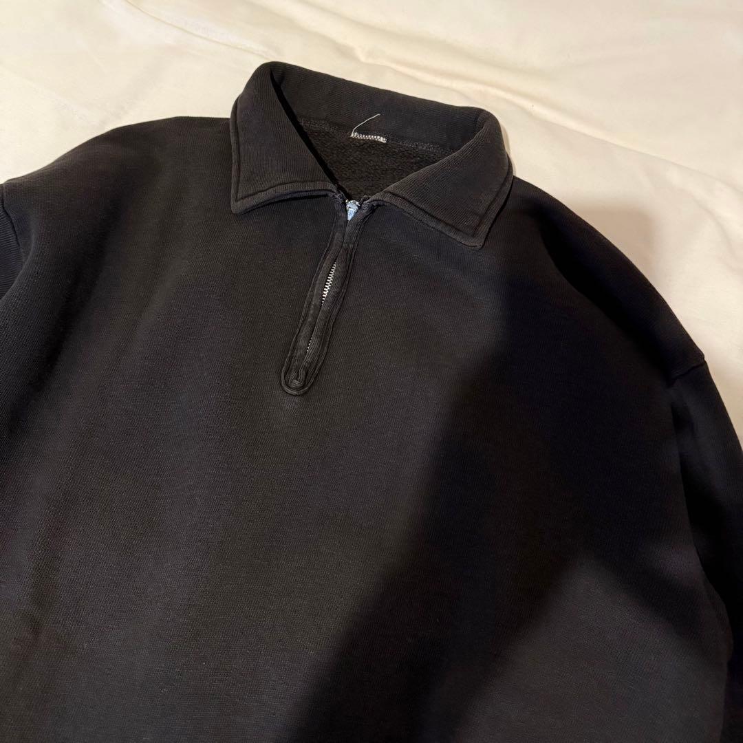 50s 60s ヴィンテージスウェット ハーフジップ スウェット 黒 レア