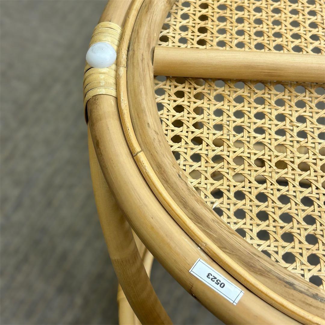 【状態良好】unico WEAVA ウィーバ サイドテーブル ラタン ガラス天板