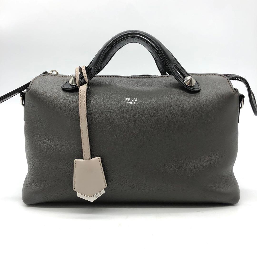 フェンディ ショルダーバッグ 2way バイザウェイ ミディアム レザー グレー