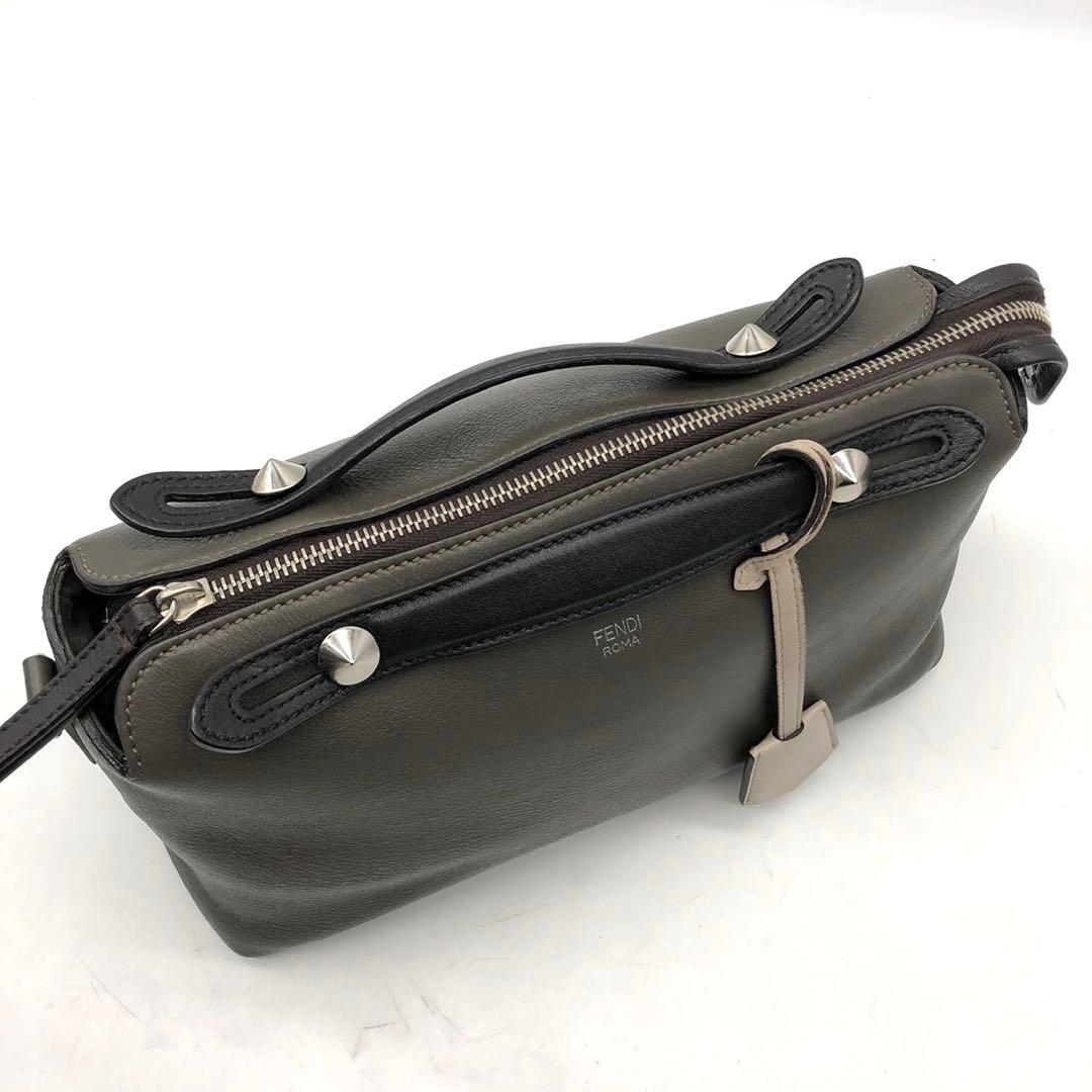 フェンディ ショルダーバッグ 2way バイザウェイ ミディアム レザー グレー