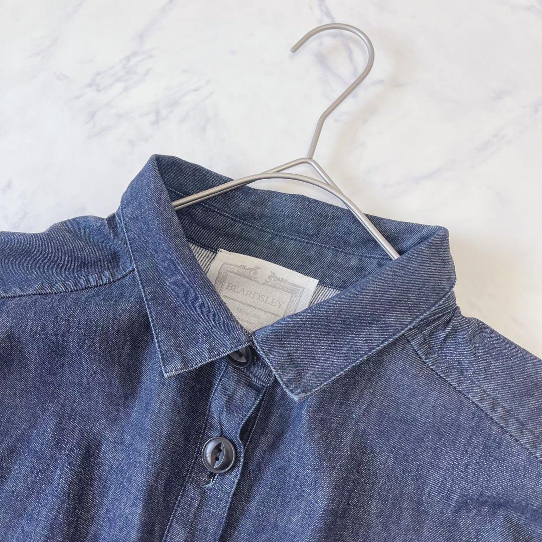 【美品】BEARDSLEYデニム フリル ティアード ブラウス インディゴ