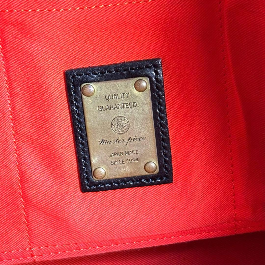 【美品】マスターピース　トートバッグ　レザー　ビジネス　A3可　Gloss
