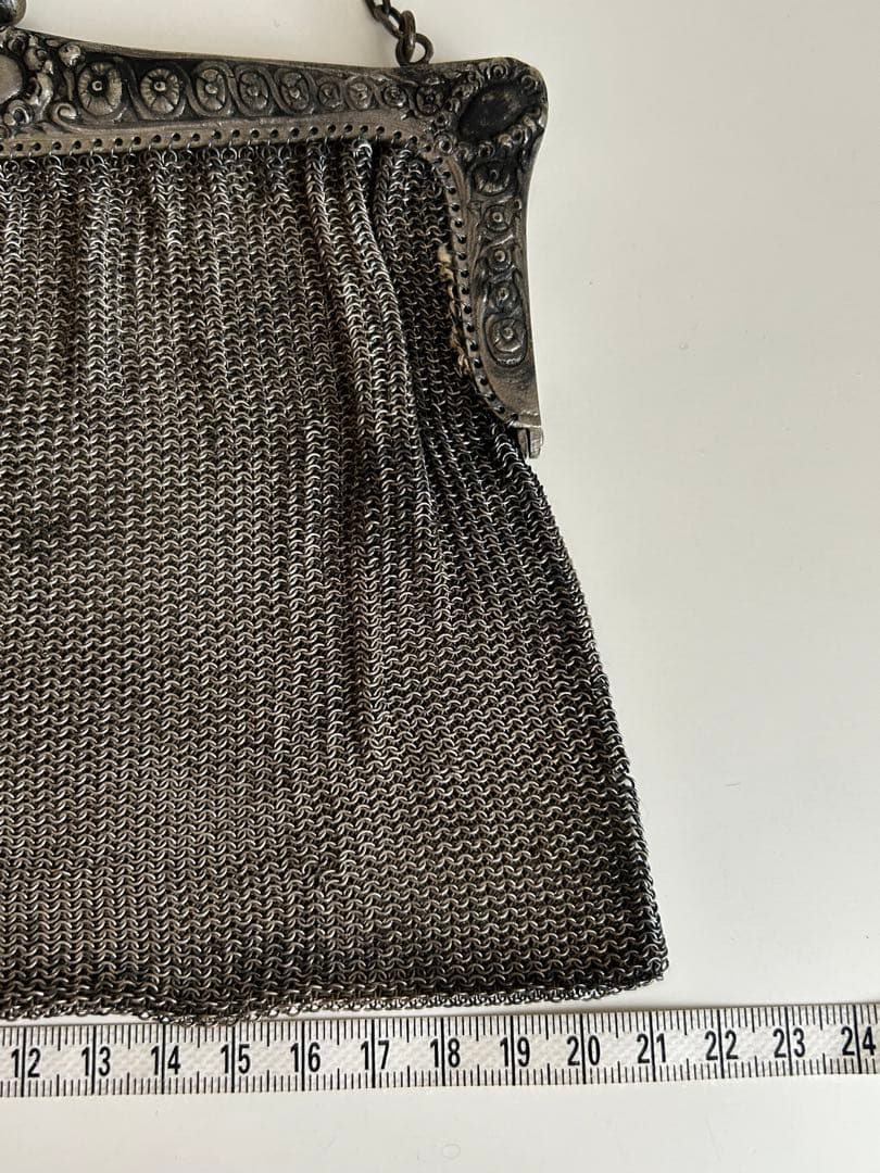 フランス買付け　アンティーク　シルバー　メッシュバッグ