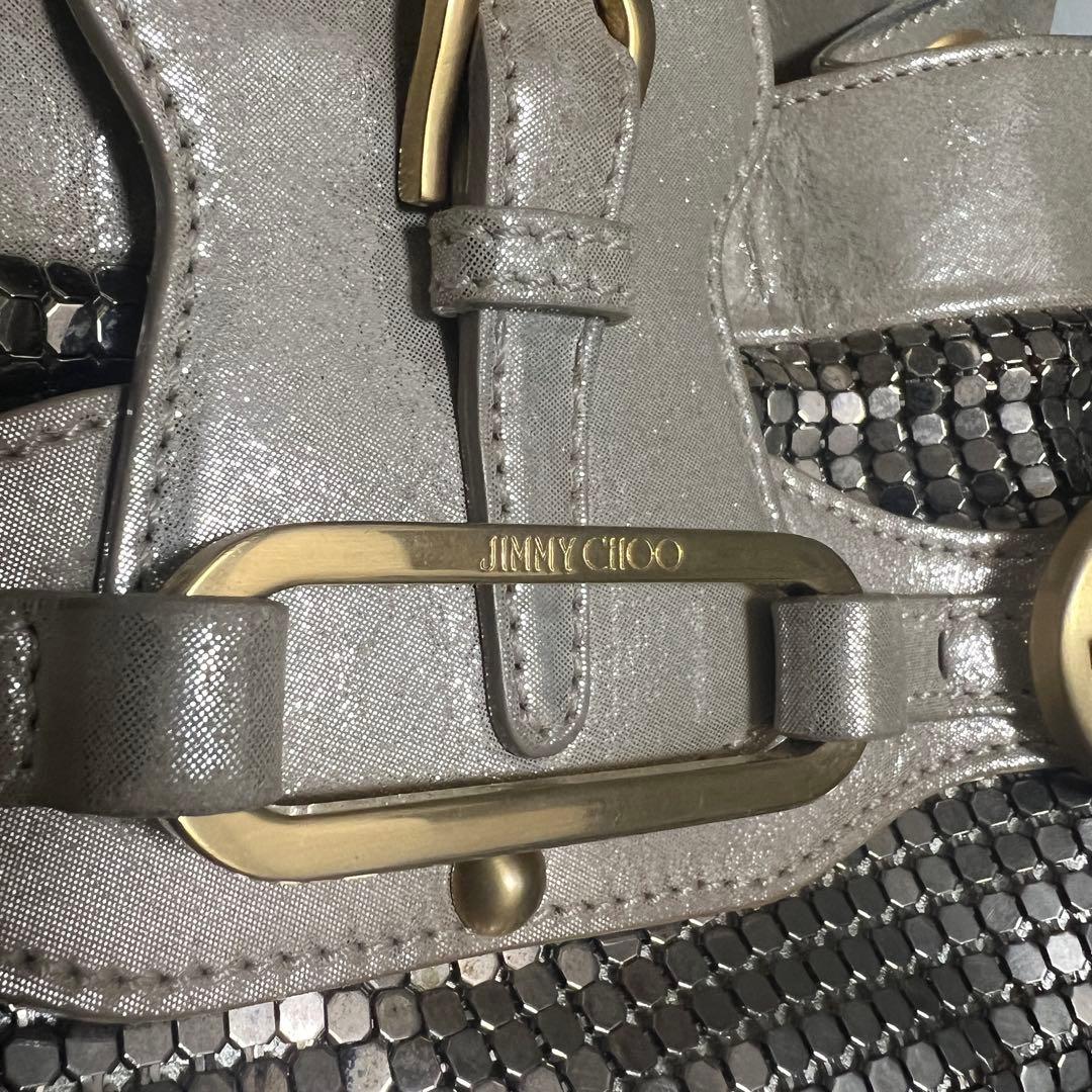 激レア✨ジミーチュウ メタリック メッシュ ハンドバッグ レザー ゴールド