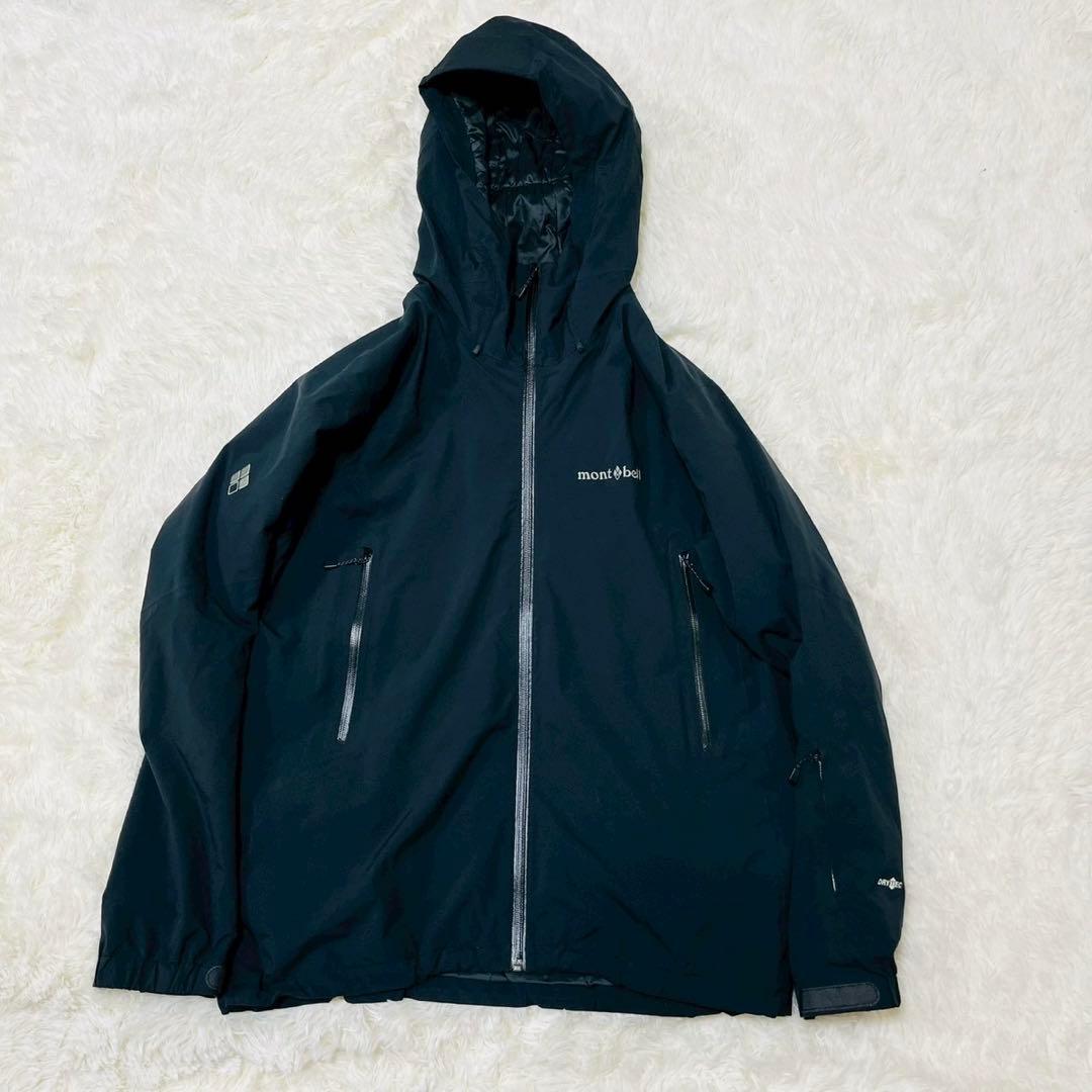 モンベル　パウダーステップ パーカ XL　ブラック　スタッフバックなし①