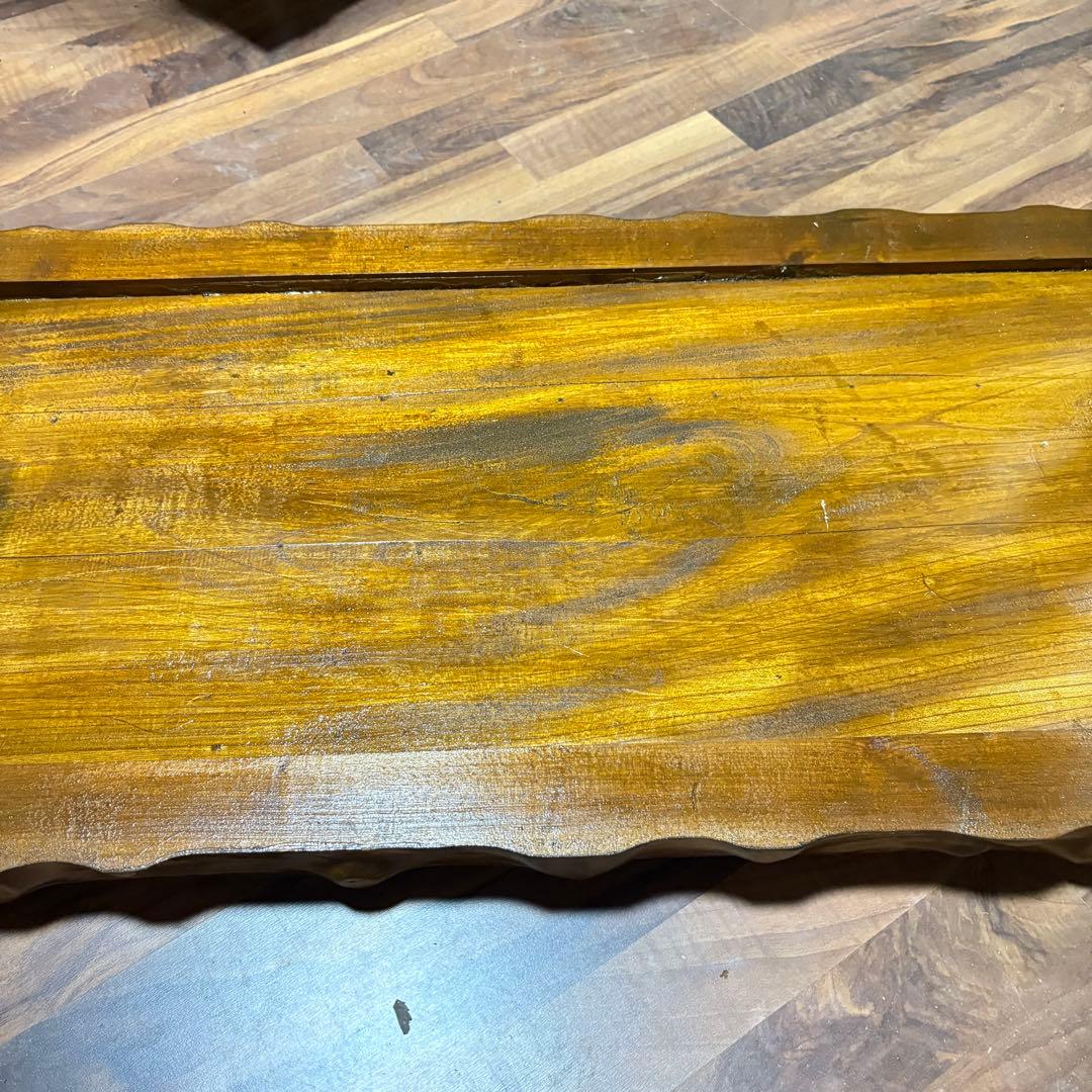 ベンチ　　ローテーブル自作　欅？　古材