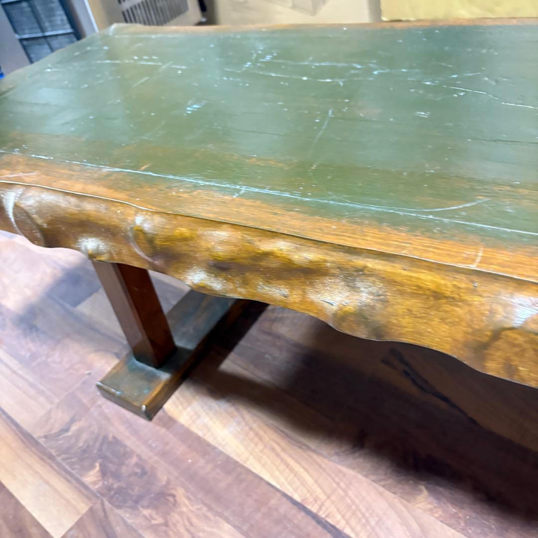 ベンチ　　ローテーブル自作　欅？　古材