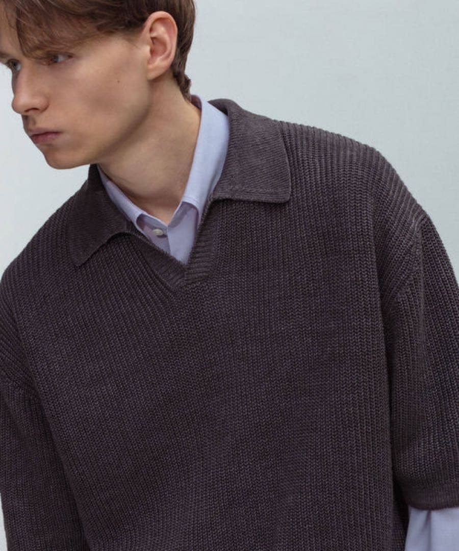 トップス FADE COLOR LINEN HALF SLEEVE SKIPPER