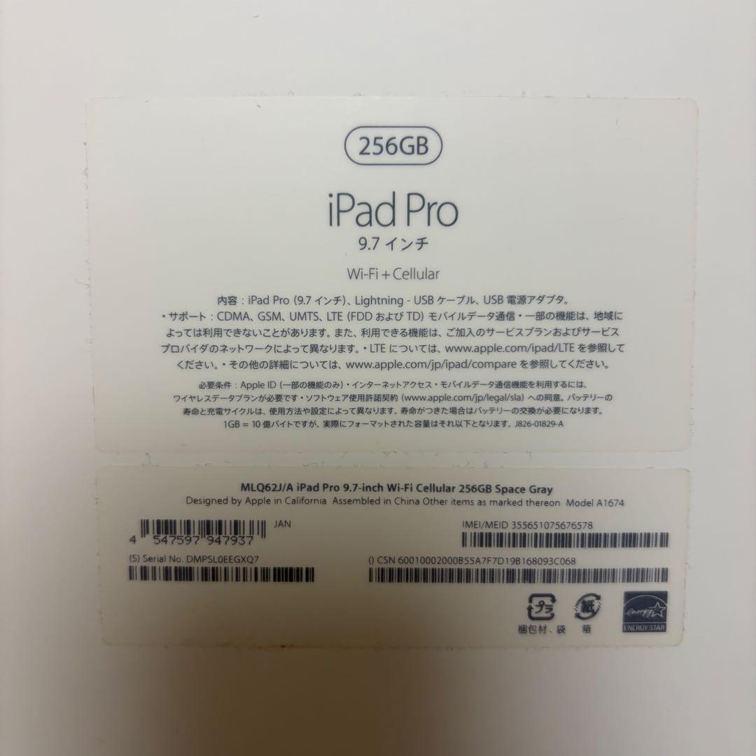 iPad Pro 9.7インチ Cellular 256GB MLQ62J/A