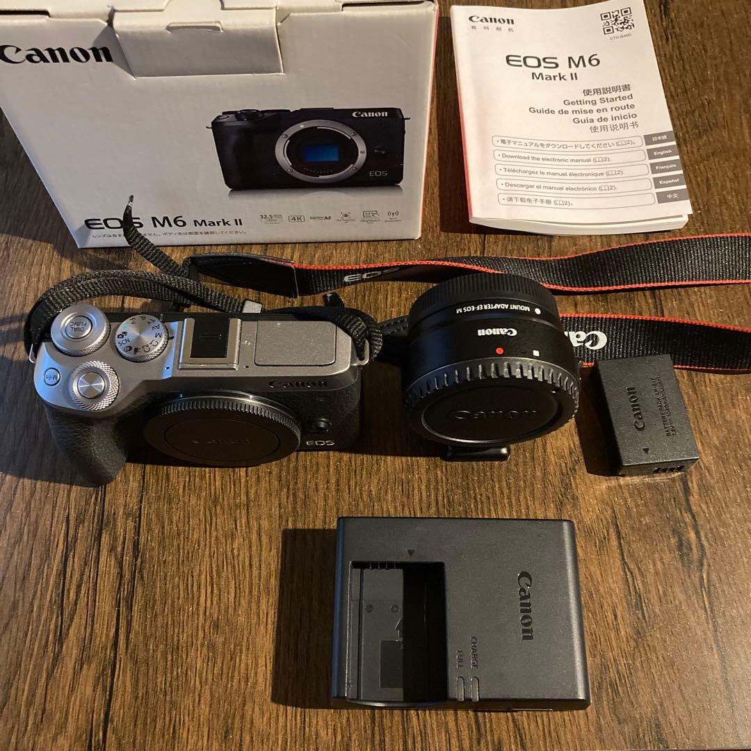Canon EOS M6 Mark II ミラーレスカメラ【アダプター付き】