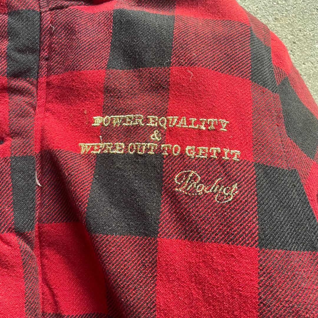 WOOLRICH ダウンジャケット 短丈 チェック 赤 Y2K 肉厚 古着