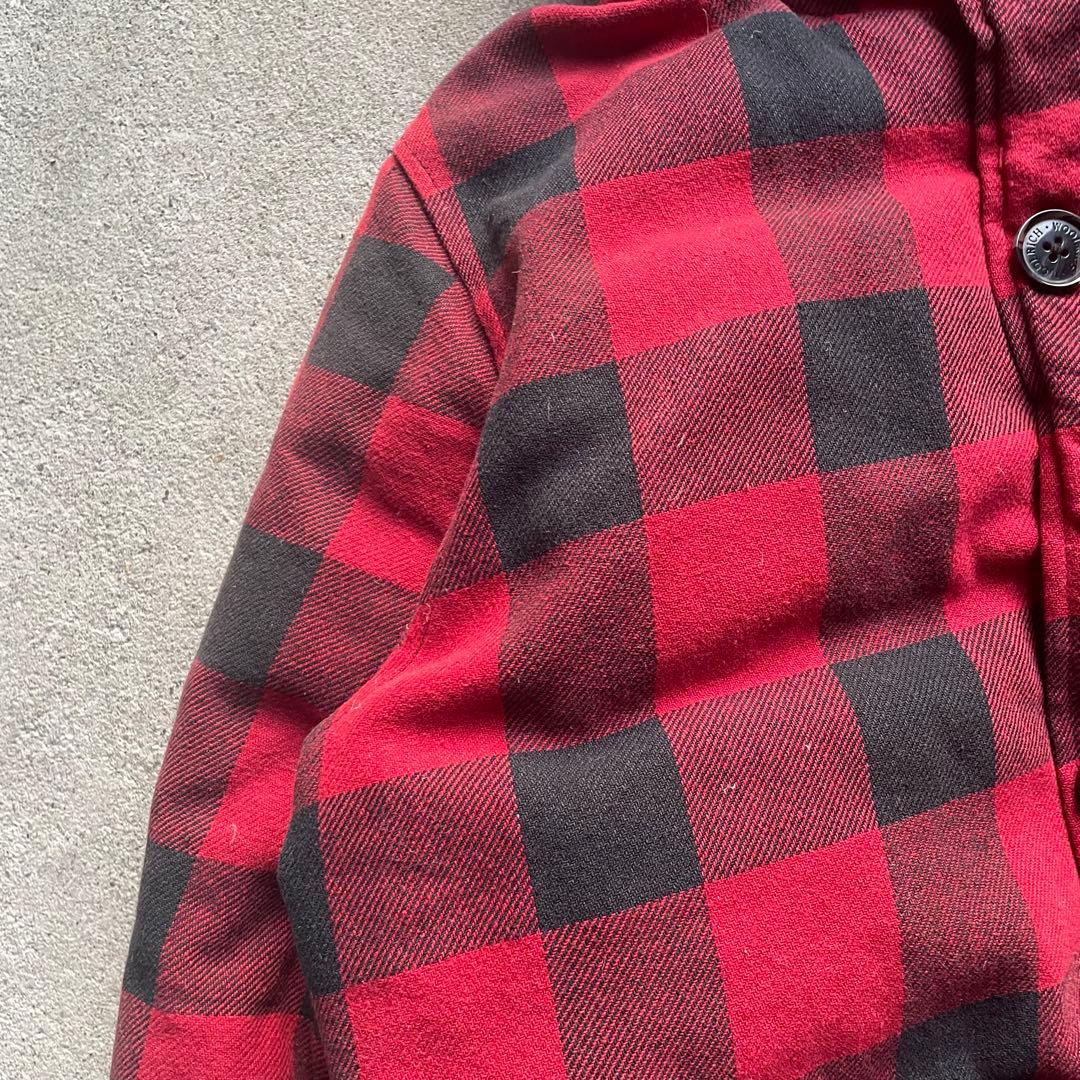 WOOLRICH ダウンジャケット 短丈 チェック 赤 Y2K 肉厚 古着