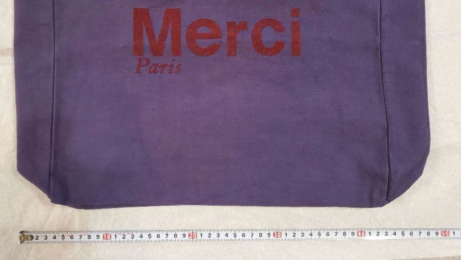 Merci Paris 紫色 パープル　トートバッグ　紙袋付き