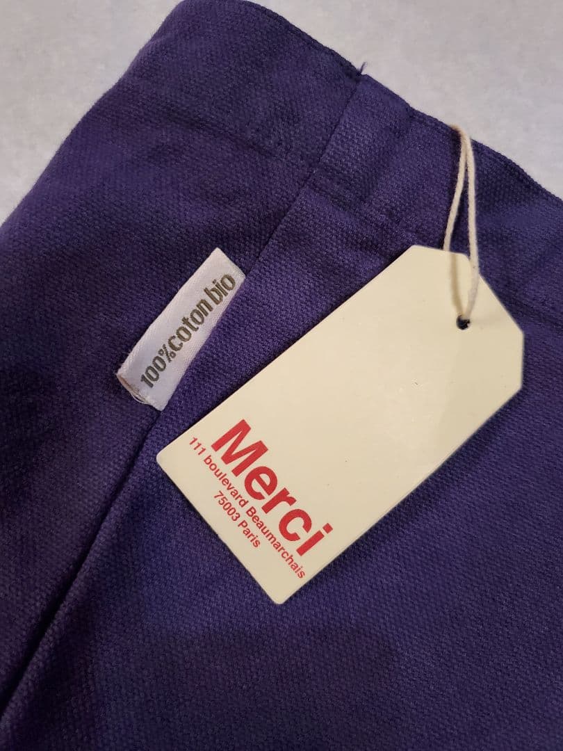 Merci Paris 紫色 パープル　トートバッグ　紙袋付き