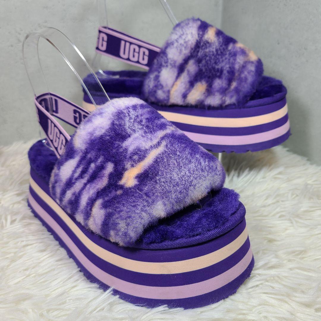 【アグ】Disco Marble Slide ヴァイオレットナイト　厚底サンダル