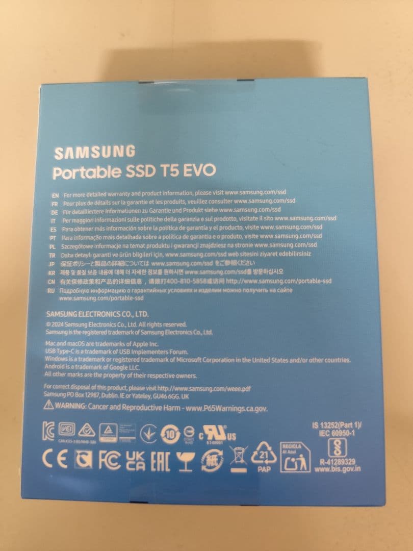 外付けハードディスク・ドライブ Samsung Portable SSD T5 EVO 8TB