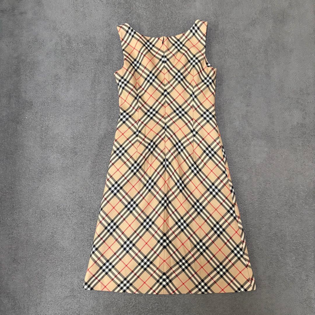 バーバリー ブルーレーベル ノバチェック ワンピース Aライン ウール100%