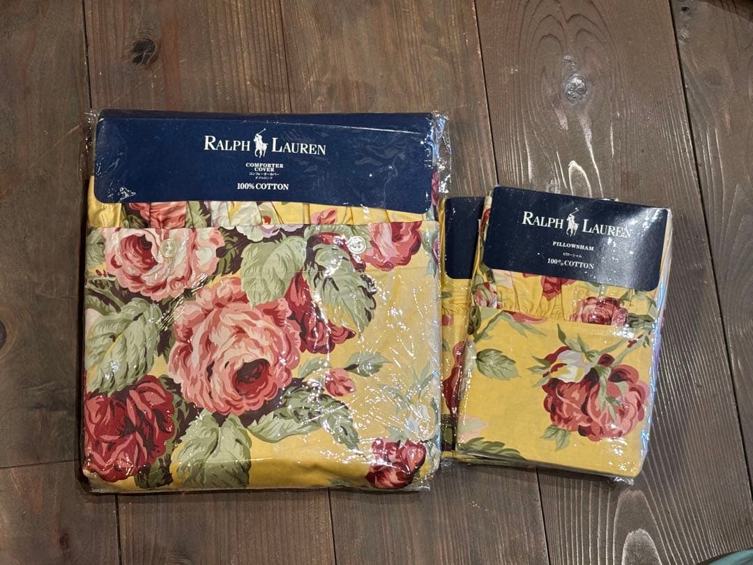 未使用　Ralph Lauren ダブル コンフォーターカバー＆ピローシャム2枚