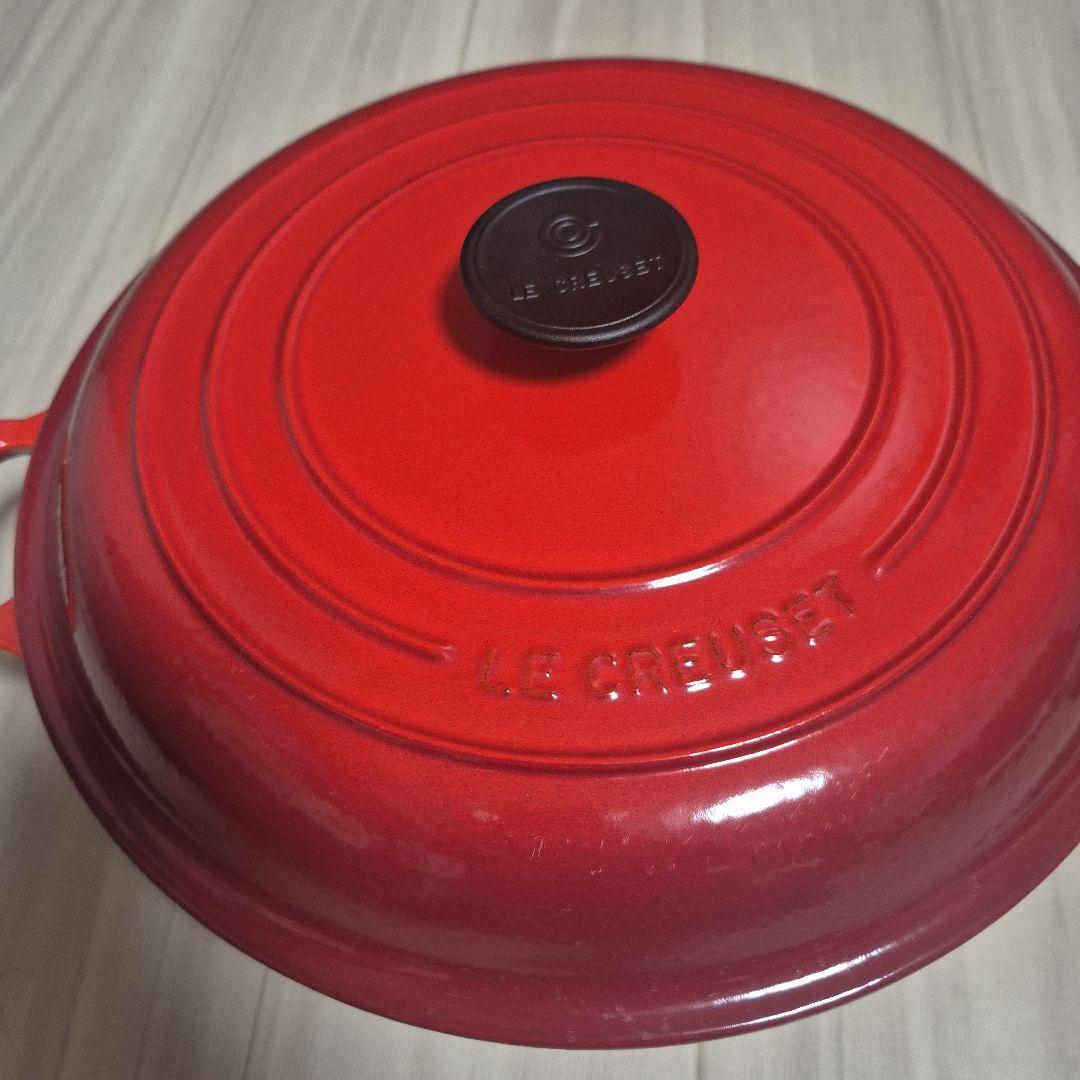 ル.クルーゼ　ビュッフェ　キャセロール　３０cm　チェリーレッド　約５kg　美品