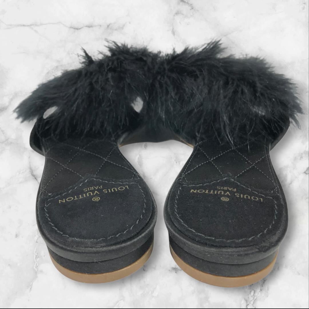 未使用品 ルイヴィトン 靴 23cm LV金具 ミュール サンダル シューズ