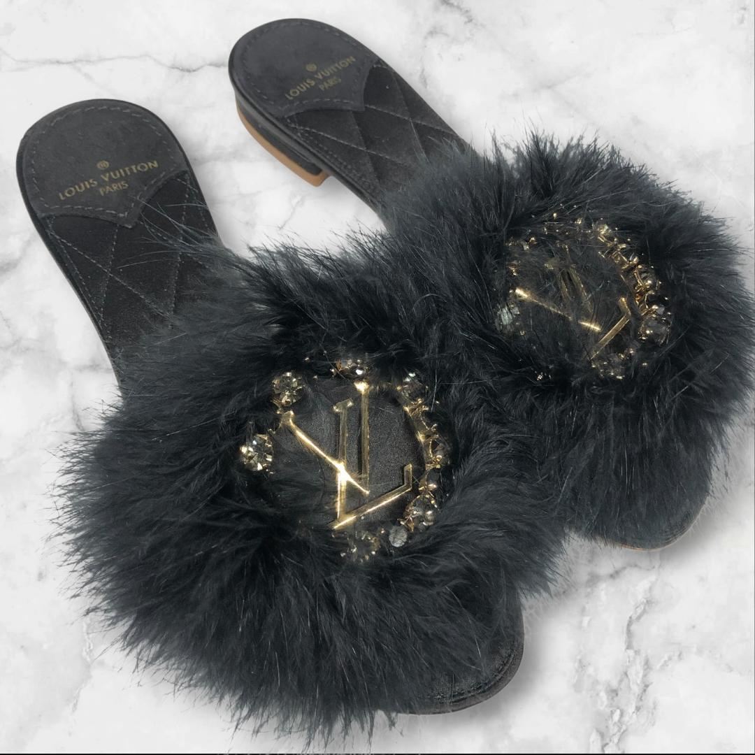 未使用品 ルイヴィトン 靴 23cm LV金具 ミュール サンダル シューズ