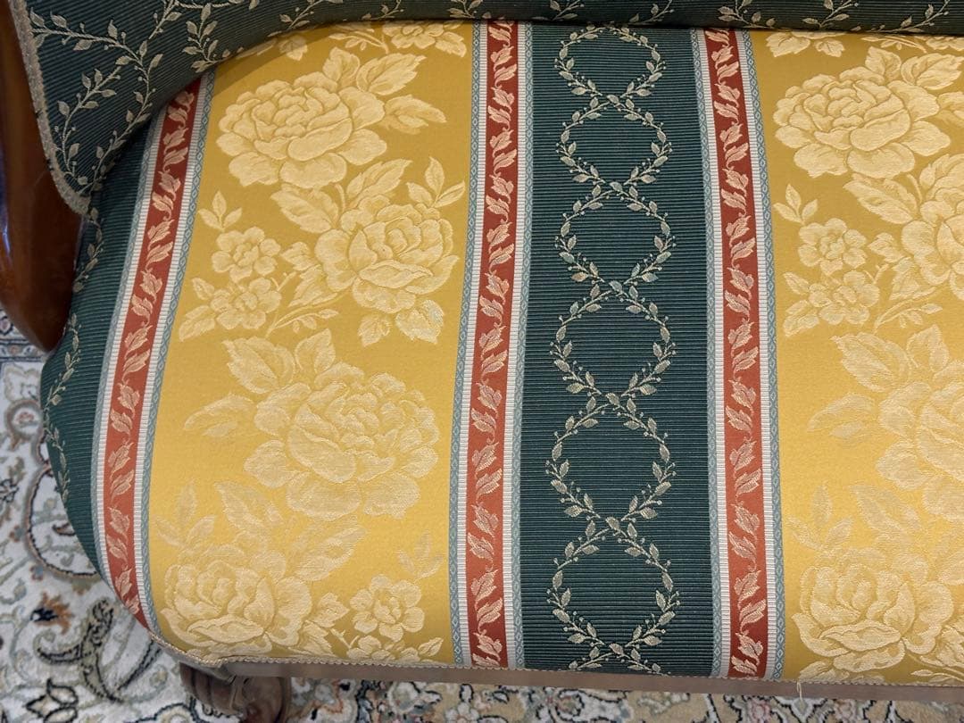 クラシック 2人掛けソファ 2Pソファ 猫脚 アンティーク ヴィンテージ nY