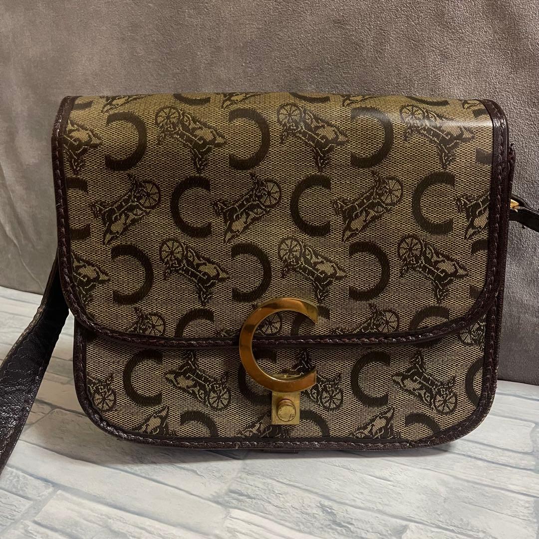 vintage OLD CELINE オールド ショルダー バッグ 馬車 金具