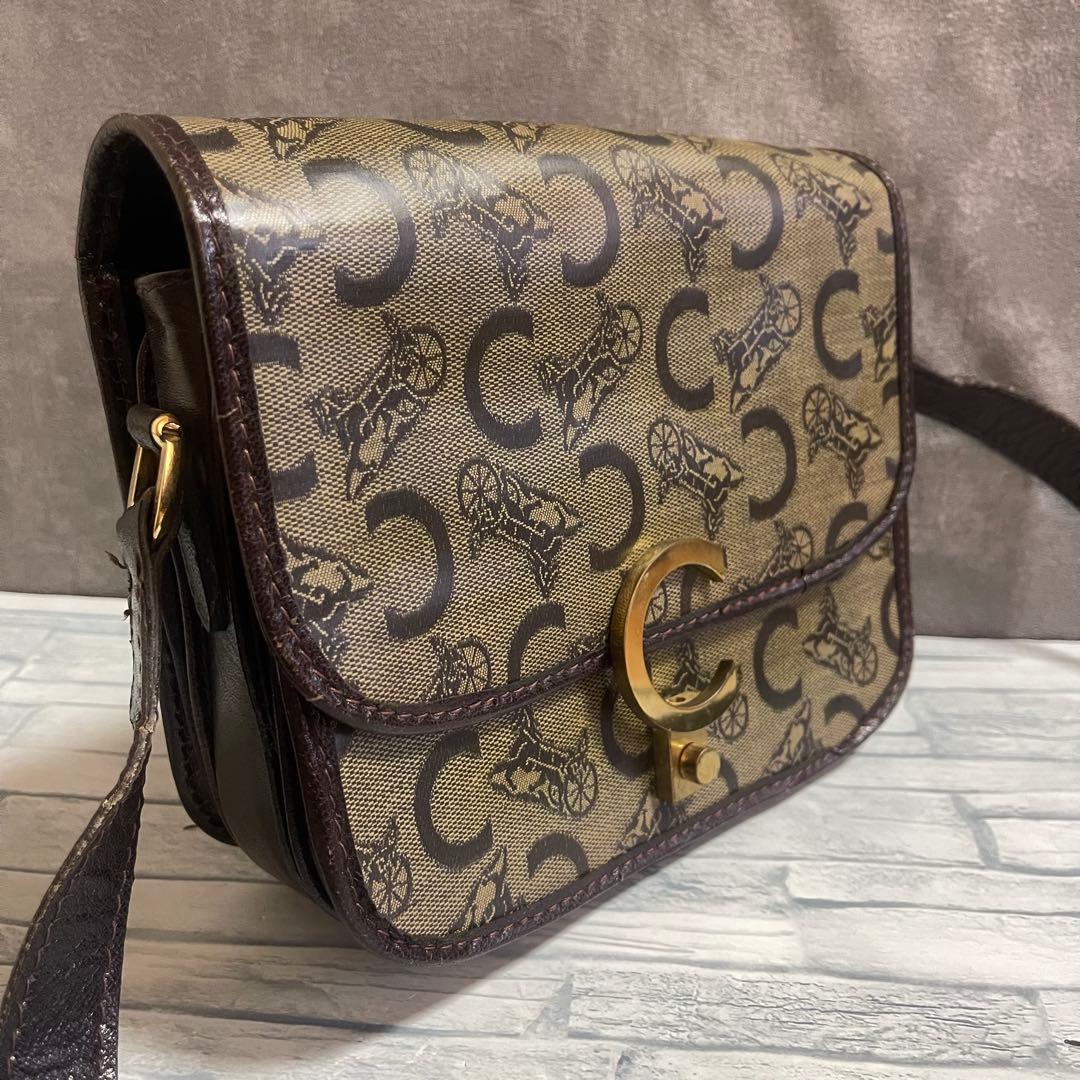 vintage OLD CELINE オールド ショルダー バッグ 馬車 金具