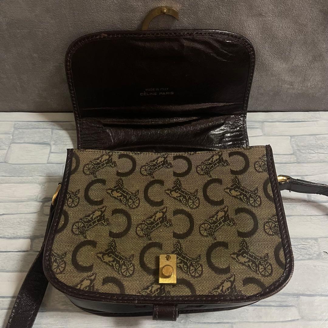 vintage OLD CELINE オールド ショルダー バッグ 馬車 金具