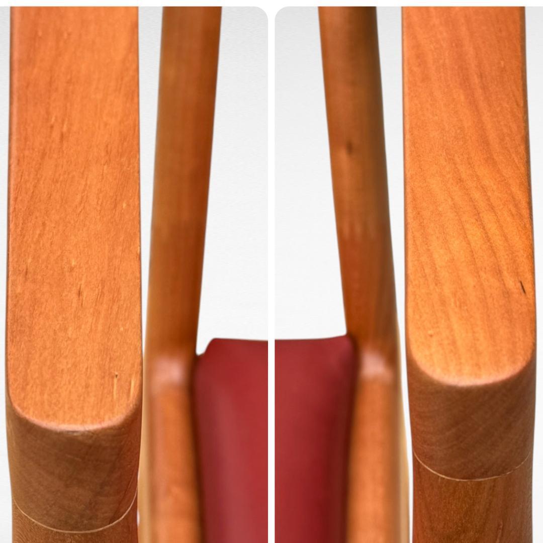 ②美品 ナガノインテリア 高級本革チェア DC322 ブラックチェリー