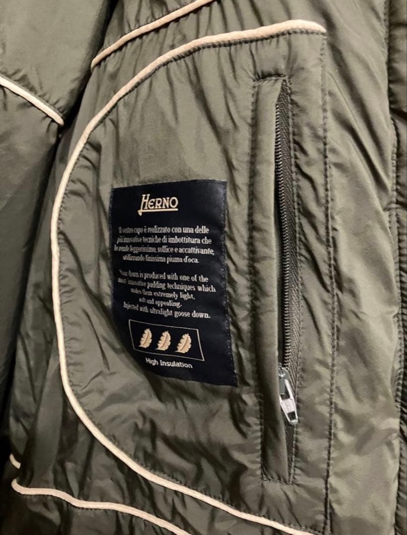 【美品】HERNO ヘルノ　レジェンド　ダッフル　ダウン　オリーブ XL