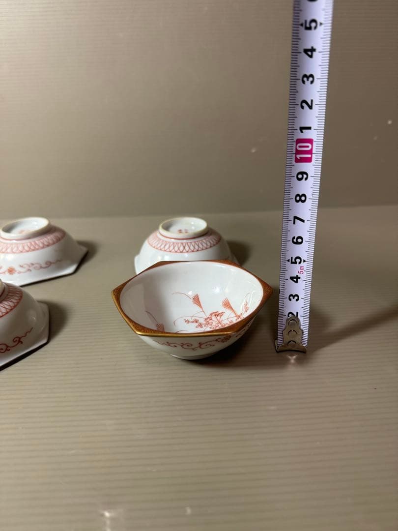 2898 古九谷　九谷焼　赤絵　小鉢　4客