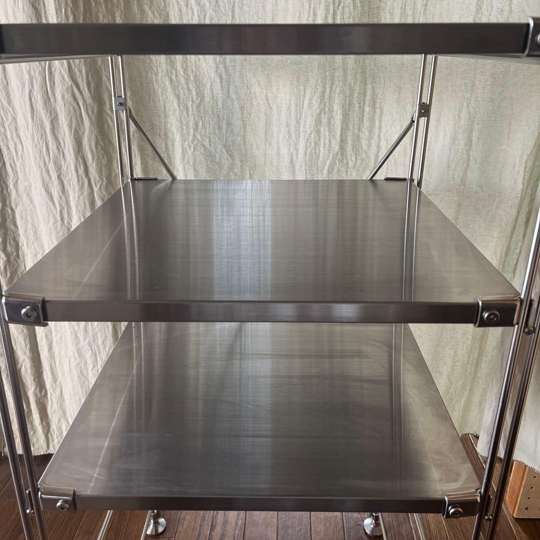 無印良品　ステンレスユニットシェルフ　幅41cm 棚3段