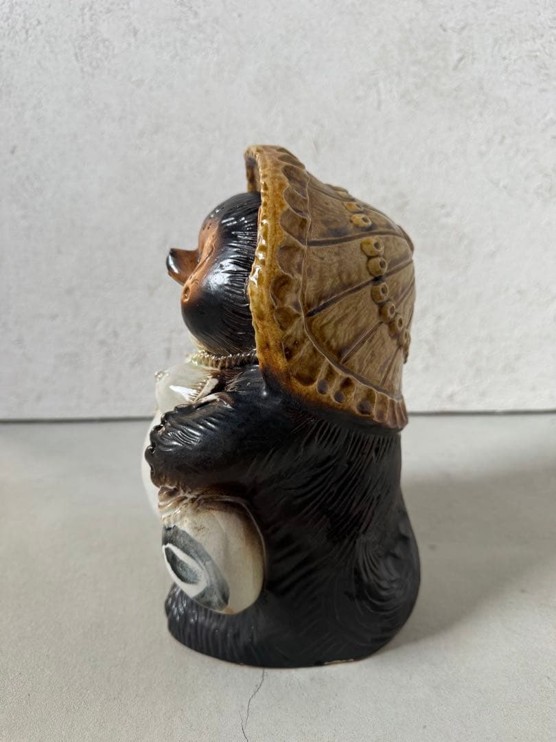 縁起物 たぬき 置物 陶器製 ペア 昭和レトロ 商売繁盛