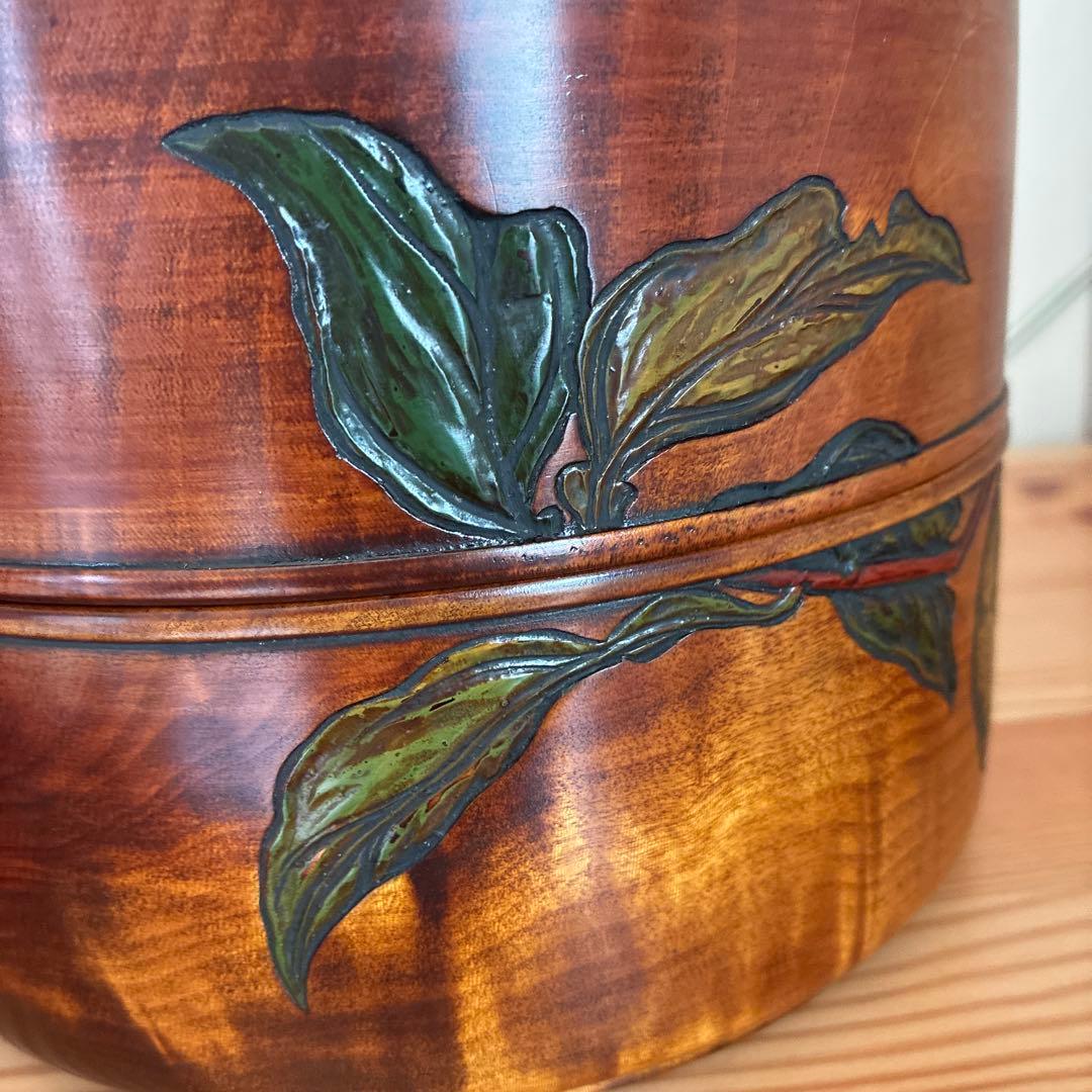 烏城彫　二段丸重　重箱　木の器　伝統工芸